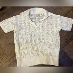 LOFT Women’s White V-Neck Sweater